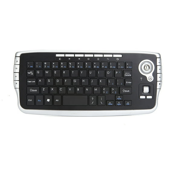 Wireless Multimedia Keyboard for Travel - Mini 2 in 1, Flat Button Design, Optical Sensor, Multilingual, 2.4G Wireless
