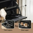 thumbnail image 6 of Small Shoe Storage Cabinet Black, Slim Shoe Rack Entryway, Narrow Shoe Organizer 2 Flip-Drawers for Front Door Entrance Hallway,, 6 of 9
