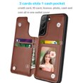 thumbnail image 2 of Tiflook Wallet Case For Samsung Galaxy S22 Plus Minimalist PU Leather Card Holder Flip Cover Brown, 2 of 7