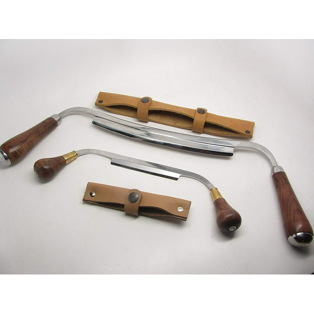 2 Carvers Woodworking Draw Knife 4.5" & 10" w/Leather Sheath by UJ