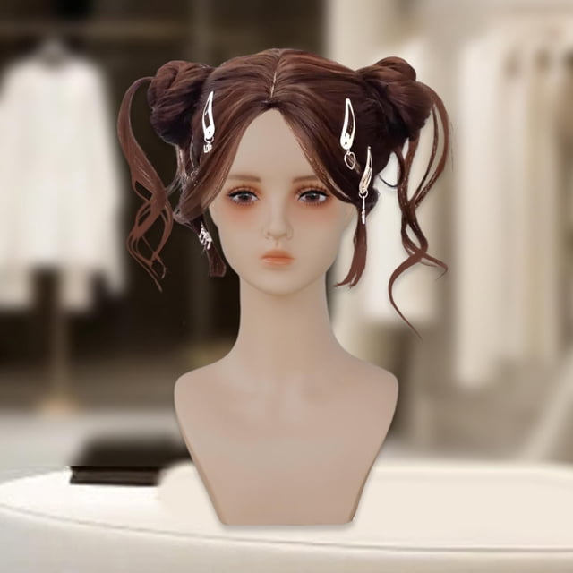 Cabeza de maniquí femenino, busto de cabeza de maniquí, accesorio de exhibición versátil, soporte de exhibición de pelucas de mesa con maquillaje para Estilo G