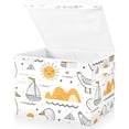 thumbnail image 2 of Sun Sailboat Duck Line Art Foldable Storage Bin with Lid and Handle Collapsible Storage Box 16.5 x 12.6 x 11.8 inches, 2 of 7