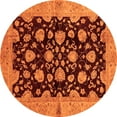 thumbnail image 1 of Ahgly Company Indoor Round Abstract Orange Modern Area Rugs, 5' Round, 1 of 4