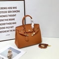 thumbnail image 3 of Bolso Birkin de piel de becerro con patrón de ramita, bolso de gran capacidad con hebilla de bloqueo, bolso Kelly, bandolera de un solo hombro, 2025, 3 of 5