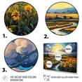 thumbnail image 3 of Designart "French Sunflower landscapes Country Charm IV" Floral Metal Wall Art Set, 3 of 5