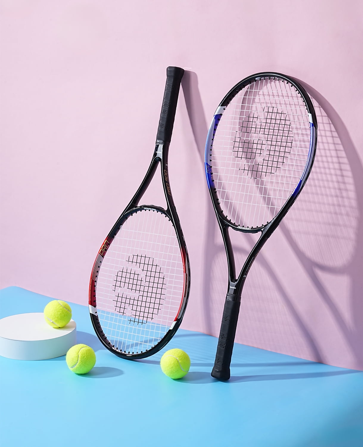 Senston Tennis Rackets for Adults 27 inch Tennis Racquets - 2 Player Tennis Racket Set with 3balls,2 Grips, 2 Vibration Dampers