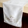 thumbnail image 2 of Handmade Decorative Table Runner Off White, Ivory, White, 14 inch wide x 108 inch extra long Off White Organza with Bead & Sequin Hand Embroidery Table Runner, Wedding Decor - Organza, 2 of 2