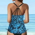 thumbnail image 5 of TOWED22 Womens Blouson Tankini Top Only Loose Fit Swim Top No Bottom Modest Swimsuit Top-Navy,XXL, 5 of 8