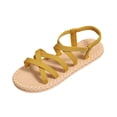 thumbnail image 2 of Tqyyweavej Strappy Espadrille Sandals for Women Crisscross Slip On Ankle Strap Slides Sandals Versatile Open Toe Platform Sandals 36-41, 2 of 10