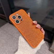 Designed for iPhone 16 Glitter Phone Case,Bling Sparkle Luxury Full Back Glitter Design, Military Grade Drop Protection,Shockproof Anti-Scratch Anti-fall Rugged Phone Case,Orange