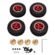 thumbnail image 1 of Estrela 4 neumáticos de goma delanteros traseros de 2.165 in con llanta de metal de 5 radios para coche Axial SCX24 1/24 RC, color rojo, 1 of 8