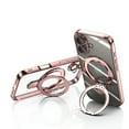 thumbnail image 3 of for iPhone 16 Plus Magnetic Clear Case with All-inclusive Camera Lens Film [Compatible with MagSafe] Shockproof Plating Anti-yellowing Transparent Ring Kickstand Slim Phone Case,Rosegold, 3 of 7