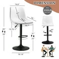 thumbnail image 4 of Waleaf Modern Bar Stools Set of 4, PU Leather Height Adjustable Swivel Barstools with Back, 4 of 7