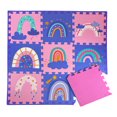 thumbnail image 2 of Kids 9 pc Floor Tiles – Rainbow – Purple/Pink, 2 of 2
