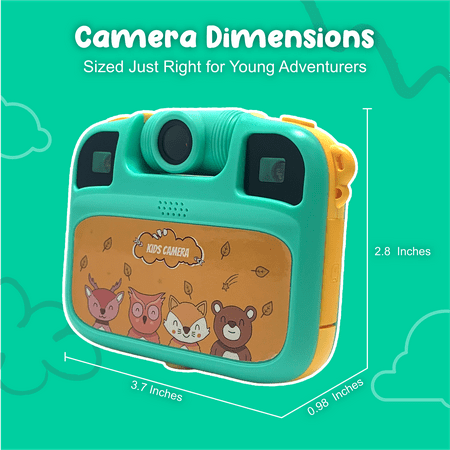 Contixo KC1 Kids' Splash-Proof Camera with Silicone Cover and Waterproof Case - Perfect for Capturing Adventures! - Green