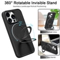 thumbnail image 3 of Allyechgroup Magsafe Compatible Phone Case for Apple iPhone 15 Pro Max, Ring Holder Kickstand Liquid Silicone Anti-Scratch Dust-Proof Drop Protection Case for Women Girls Men, Black, 3 of 6