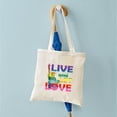 thumbnail image 4 of CafePress - Live Let Love Statue Of Liberty Tote Bag - Unisex Canvas Tote Bag, Beige, 1-Piece, 4 of 6