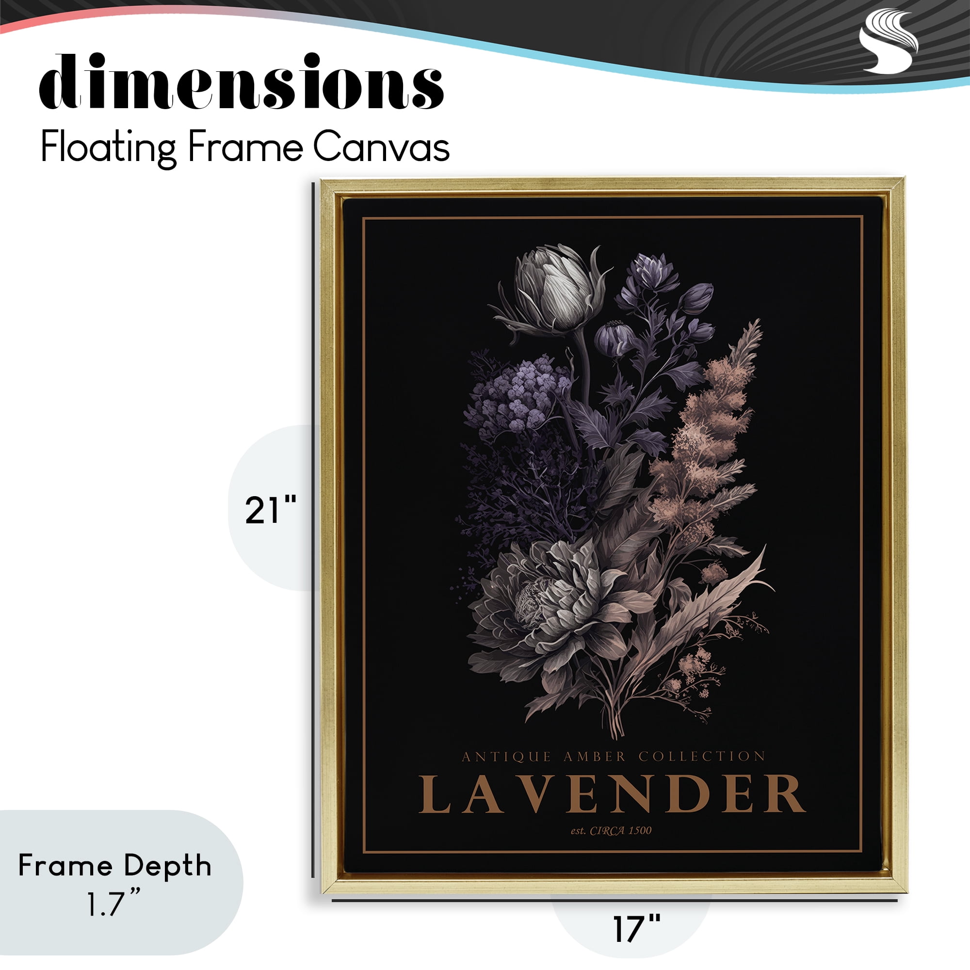 Stupell Industries Antique Lavender Bushel Gold Framed Floater Canvas Wall Art, design by Christopher Giampietro