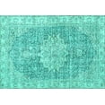 thumbnail image 1 of Ahgly Company Machine Washable Indoor Rectangle Persian Turquoise Blue Traditional Area Rugs, 2' x 3', 1 of 4