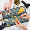 thumbnail image 4 of Grey Cutting Board, Nordic Snowflake Knit Patterns Scandinavian Motifs Traditional and Modern Print, Decorative Tempered Glass Cutting and Serving Board, Large Size, Grey White Black, by Ambesonne, 4 of 5