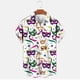 thumbnail image 2 of Mens Casual Botón Arriba Camisas Manga Corta Estampado de Carnaval Cuello Cubano Línea Mirar Verano, 2 of 6