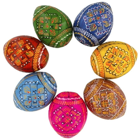 Ukrainian Easter Egg Patterns - Set of 7 Wooden Ukrainian Easter Eggs Pysanky
