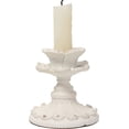 thumbnail image 7 of SOFE White Candle Stick Holder Vintage, Flower Candlestick Holder, 3 Inch Resin Taper Candle Holder Small, Short Rustic Candle Centerpieces for Tables, Wedding, Dining, Party, 7 of 7
