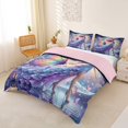 thumbnail image 3 of spefrowx Glitter Moon Fairy Duvet Cover Queen for Girls, Sparkle Rainbow Butterfly Starry Sky Queen Bedding, Pink Reversible, 3-Piece, 1 Duvet Cover and 2 Pillowcases, 3 of 6