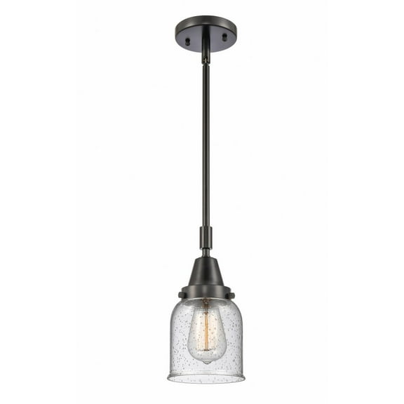 447-1S-BK-G54 Innovations Lighting Bell - 1 Light Stem Hung Mini Pendant In Industrial Style-11.13 Inches Tall and 5 Inches Wide-Matte Black