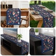 thumbnail image 6 of Navy Blue Flowers Table Runner 90 Inches Long, Spring Vintage Floral Leaves Farmhouse Kitchen Coffee Dining Table Decoration for Home Party Birthday Wedding Home Decor 13x90 Inches, 6 of 8
