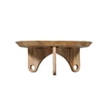 thumbnail image 3 of 36" Round Coffee Table Handcrafted Grooved Edge Top Natural Brown Mango Wood, 3 of 6