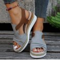 thumbnail image 6 of Fukaraa Wide Width Wedge Sandals Women Summer Espadrille Platform Open Toe Ankle Strap, 6 of 8