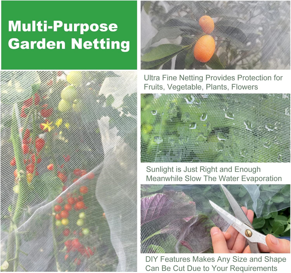 Screen Mesh Greenhouse Net,Plant Netting Pest Barrier for Garden Protection,Flowers Fruits Protection Mesh for Greenhouse,Home,2pcs