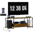 thumbnail image 1 of HOMCOM Meuble Télé avec Lumières DEL RVB, Meuble Télé Industriel pour Télé jusqu'à 55 Pouces, 1 of 10