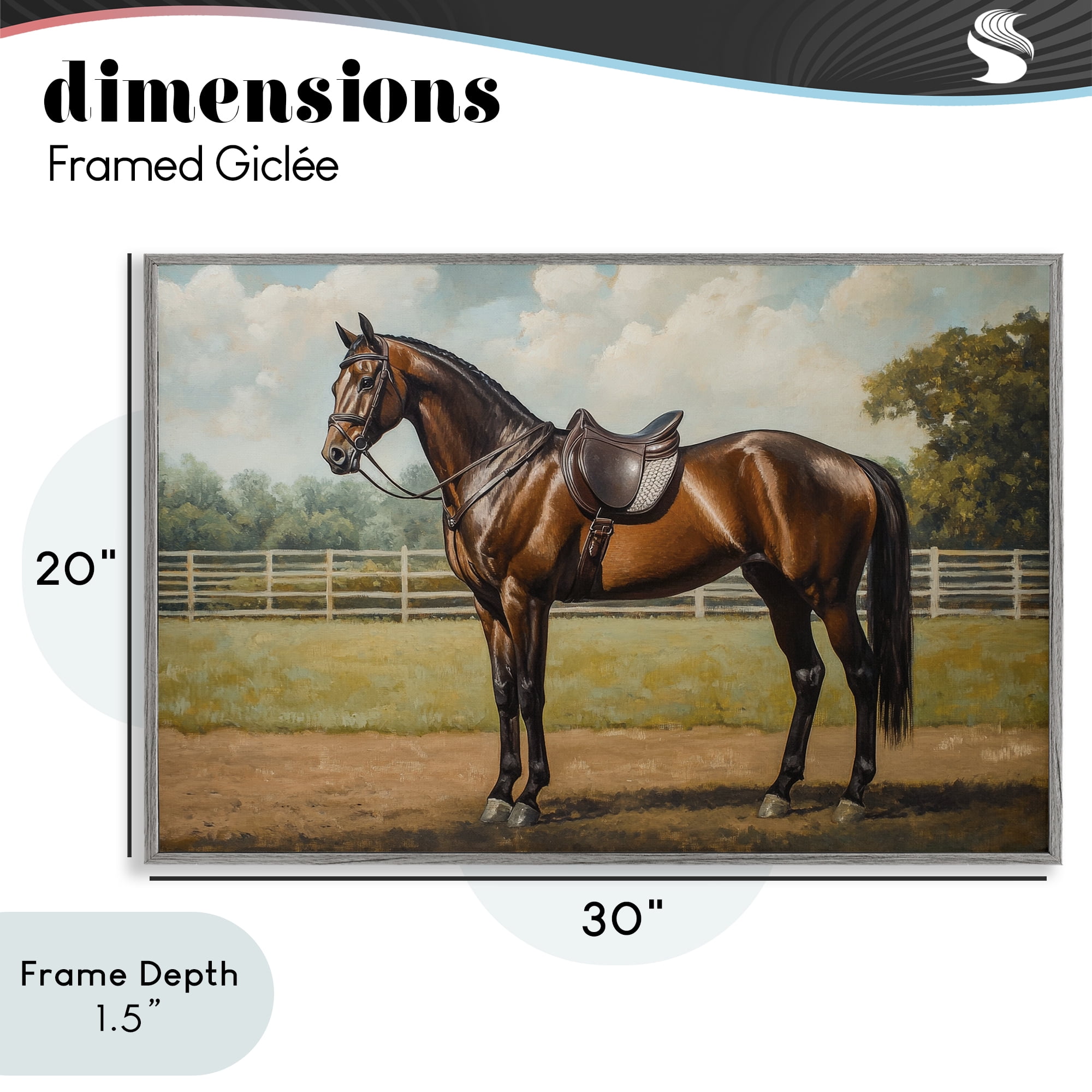 Stupell Industries Saddled & Ready For The Show Gray Framed Giclee Art, design by Petal Prints Design