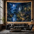 thumbnail image 6 of Moonlit Forest Path Beneath a Full Moon, Mystical Fantasy for Nature Lovers, Enchanted Forest Decor, Housewarming Gift, Tapestry Wall Hanging for Bedroom and Living Room, 6 of 7