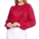 thumbnail image 1 of Blusa Para Mujer Juvenil Con Olanes En Delantero Corta Manga Larga Color Fiusha Casual 330727 rojo G, 1 of 5