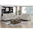 thumbnail image 6 of JERFIT Modern 3-Seater Sofa with Metal Legs, Plush Tan Fabric Couch for Living Room, Contemporary Comfortable Apartment Furniture, 6 of 7