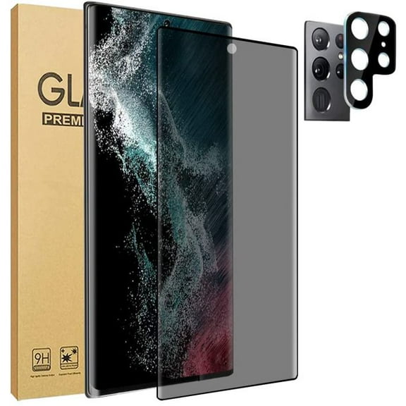 Ozmatip [1 1Pack] Screen Protector   Camera Lens Protector Compatible with Samsung Galaxy S22 Ultra 5G(6.8")Privacy Screen Tempered Glass Screen Protector, No Bubbles,3D Curved, Scratch-Resistant