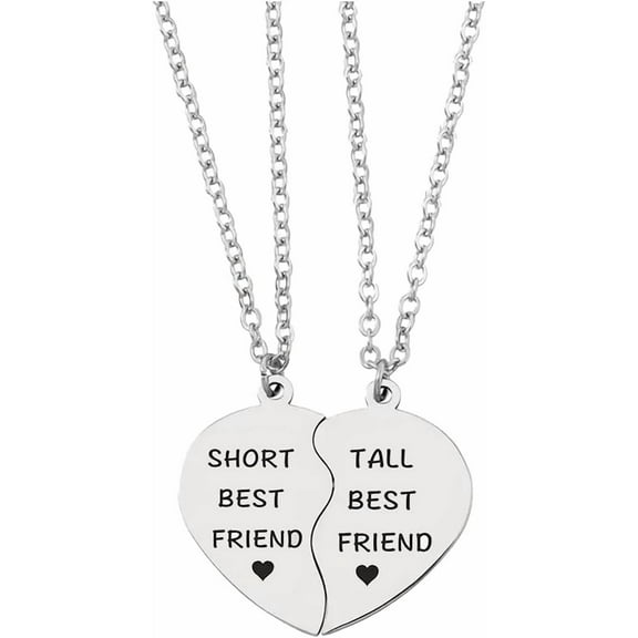 Best Friend BFF Necklace for 2,Matching Friendship Necklace Sister Stich Necklaces Heart Pendant Two Pieces Jewelry Gifts for Couple