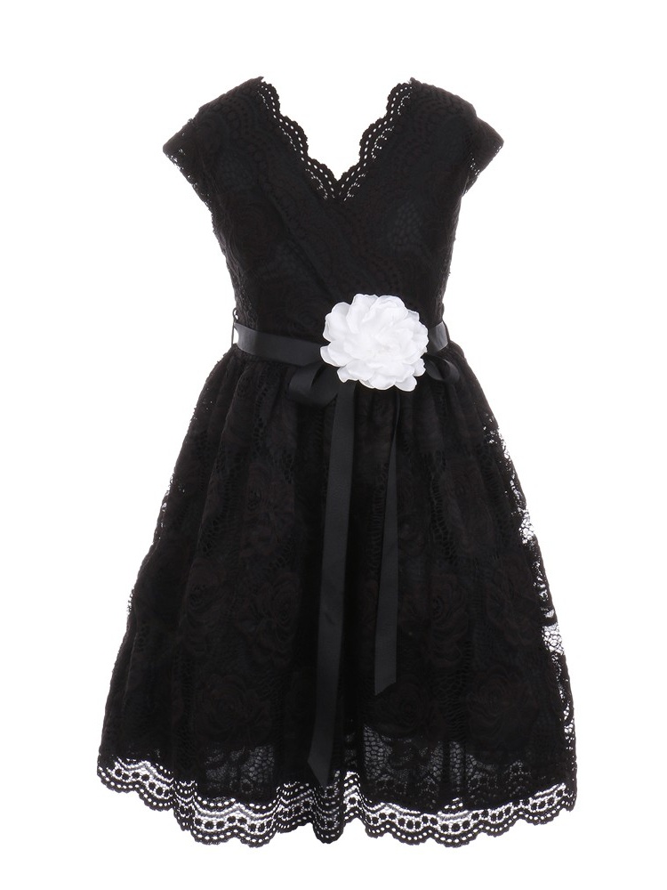 girls black occasion dress