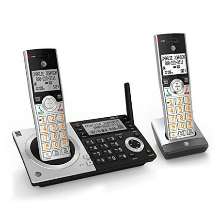 AT&T CL83207 DECT 6.0 Expandable Cordless Phone with Smart Call Blocker, Silver/Black with 2 (Best Call Blocker For Home Phone)