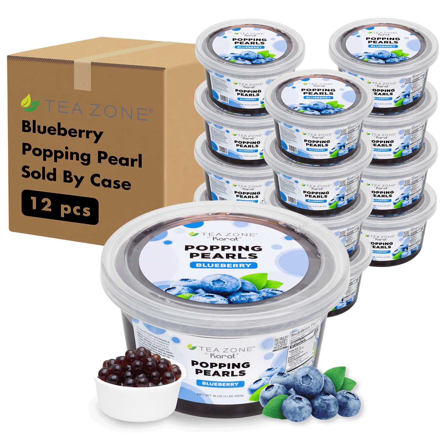 Tea Zone Strawberry Flavored Tapioca Balls, Ready to Serve Popping