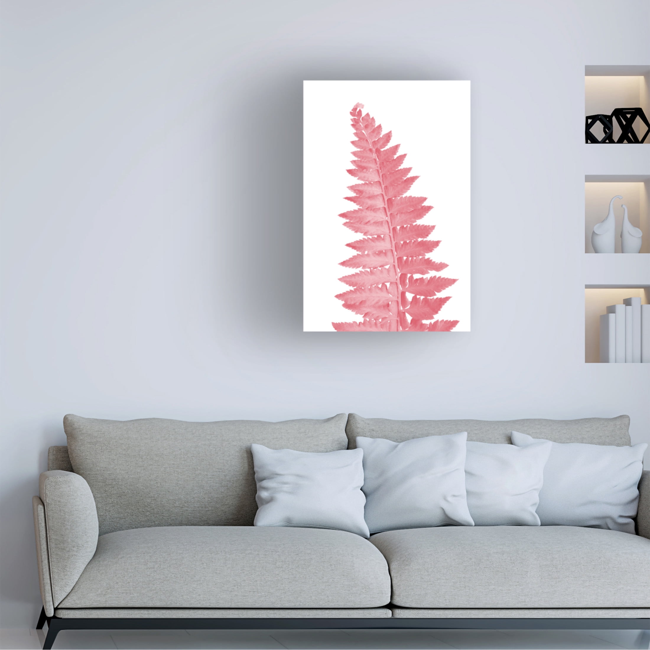 Trademark Fine Art Rosana Laiz Blursbyai Pink fern leaf Canvas Wall Art