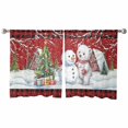 thumbnail image 6 of Red Christmas Sheer Curtains 45 Inch Length 2 Panels Set, Semi Transparent Voile Rod Pocket Curtains for Living Dining Room Bedroom Drapes Xmas Tree Snowman Bear Snowfall Plaid, 6 of 8