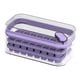 thumbnail image 3 of Bandeja para cubitos de hielo de doble capa, 64 unidades, para el hogar, prensa fácil de liberar, para congelador, color morado, 3 of 12