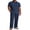 Blue Violet, variant on Men's 2 Piece Linen Beach Outfits Short Sleeve Button Down Shirts Loose Pants For Men