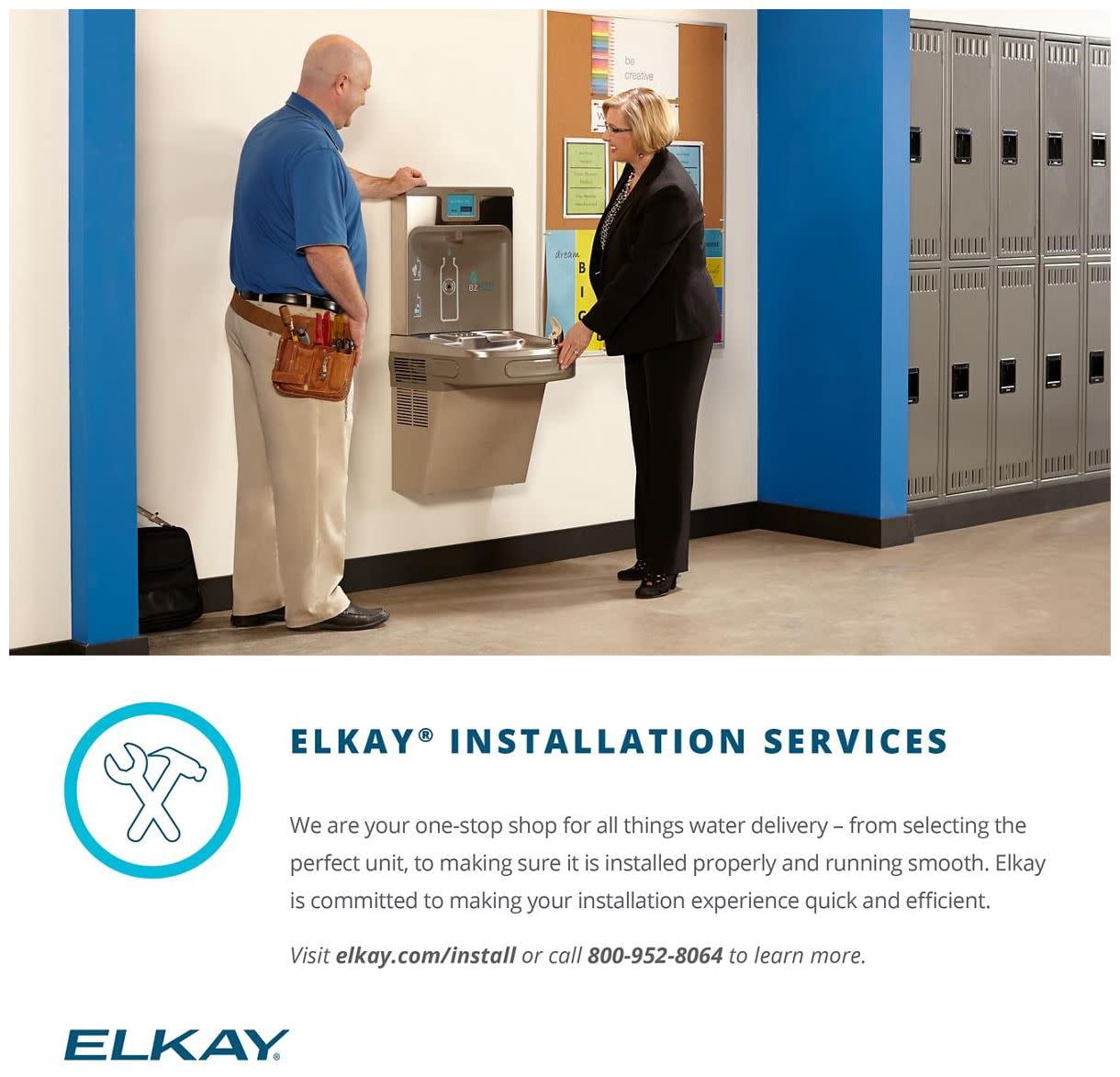 Elkay Stainless Steel Wall Mount 3000 gal Bottom Loading Water Cooler