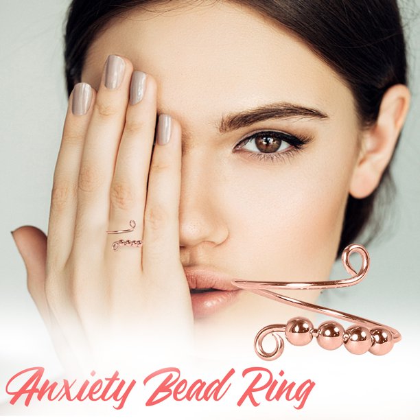 Ganfancp Espiral, Perlas Giratorias, Perla de La Ansiedad, Adecuado para Mujer Ofertas Flash Liquidación 1X Anillo de Descompresión