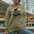 thumbnail image 2 of Retro I Am the Goat, Confident Person Themed, Sand Hooded Sweatshirt or Hoodie, XL, 2 of 5